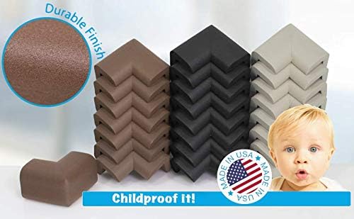 KidKusion safety corner cushion attached to glass countertop corner