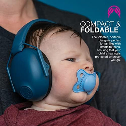 Folded JLab JBuddies Protect earmuffs for compact storage