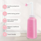Pink 350ml peri bottle with waterproof travel storage bag for hospital bags.