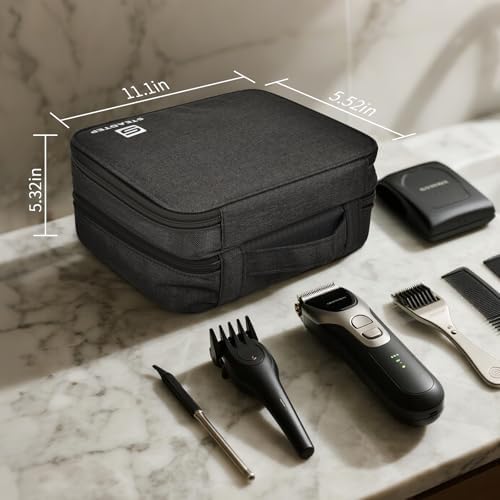 Steadtep portable trimmer storage box highlighting the reinforced carrying handle and zipper closure