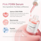 Pink glow serum with Niacinamide brightening uneven skin tone