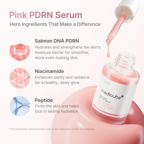 Pink glow serum with Niacinamide brightening uneven skin tone