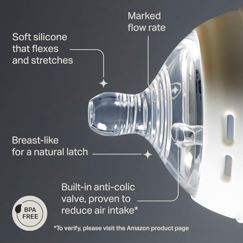 Soft silicone medium flow teats for 3 months plus infant feeding bottles