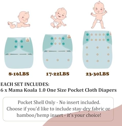 Mama Koala one size cloth diaper displayed flat on surface