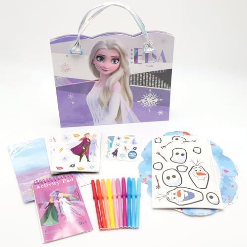 Reusable drawstring tote bag with Frozen characters designed for kids travel entertainment.