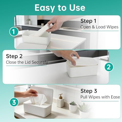 Top view of Piszvbej wipe holder with open lid