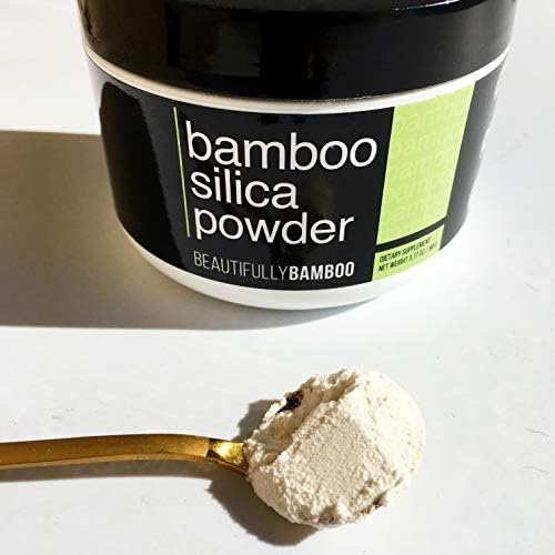 Organic bamboo silica supplement powder for skin radiance and collagen support