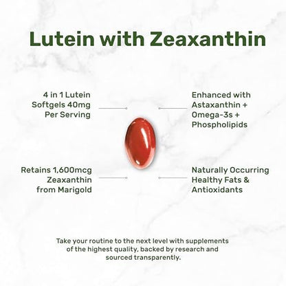 Nutritional facts panel on Deal Supplement vision complex listing astaxanthin, omega three, and phospholipids.