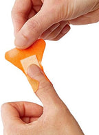 Side view of Curad twenty count bandage packaging detailing the benzalkonium chloride active ingredient information