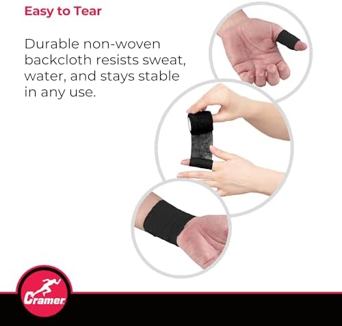 Hand tearing Cramer Eco-Flex flexible tape for quick application