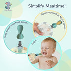 Close up view of the durable BPA free silicone material on the Little Whispers baby spoon