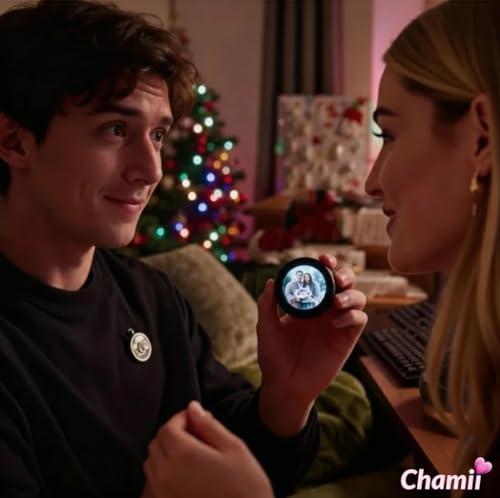 Chamii Ani-Pin customizable digital display wearable button attached securely to a fabric backpack strap.