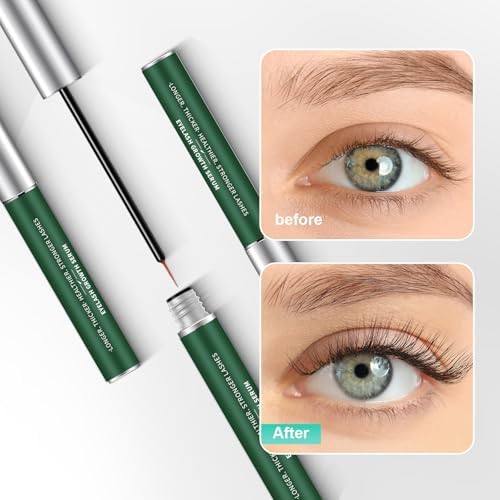 Precision brush applying clear lash nourishing serum to upper eyelid line