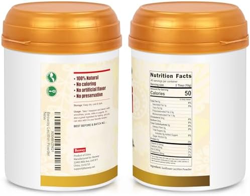 BulkSupplements Besway Sunflower Lecithin Powder dietary supplement label showing non-GMO status