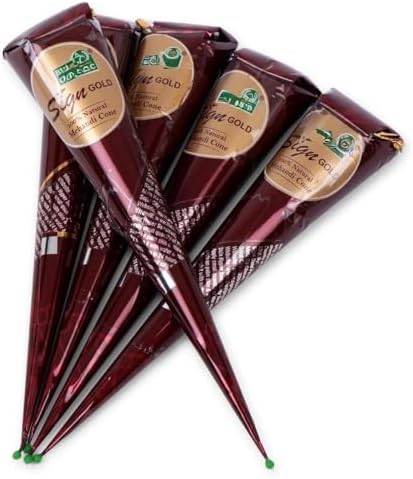 Ammonia free triple filtered henna paste cones showing rich color results