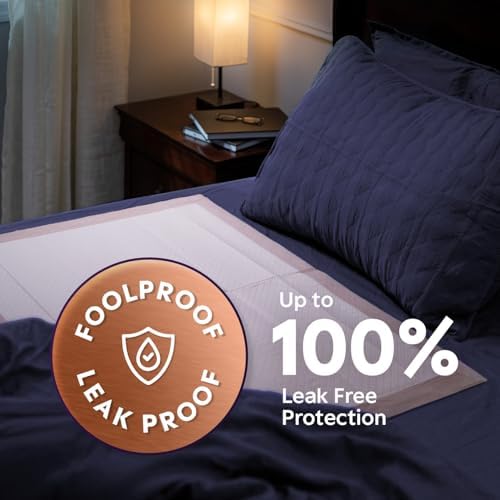 Extra large thirty by thirty six inch disposable chux underpad unfolded on a mattress.