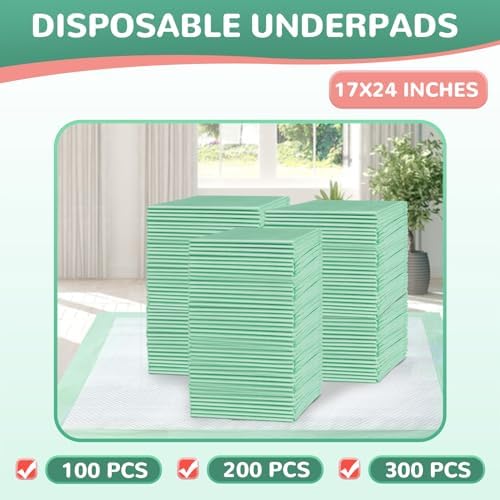 Mildplus light absorbent underpads green waterproof backing