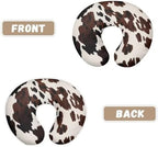 Hidden zipper detail on brown cow print baby pillow cover
