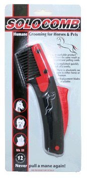 Solocomb horse mane pulling and thinning grooming comb front view authentic equestrian tool