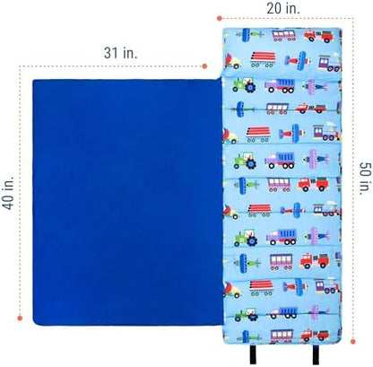 Close up of Wildkin nap mat fabric and construction quality