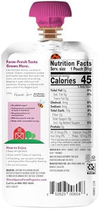 Once Upon A Farm organic veggie blend packaging details