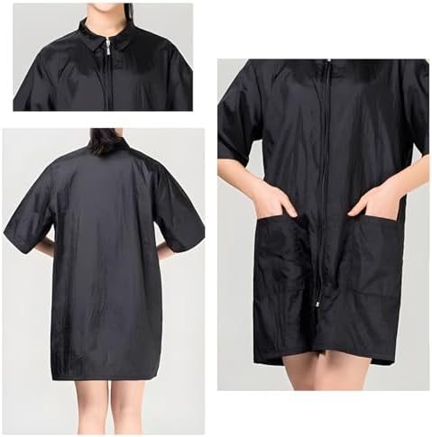 TOPTIE Haircut Cape Jacket highlighting the two large front utility pockets for tools