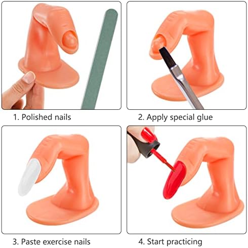 Durable plastic training fingers for salon artists and nail art beginners