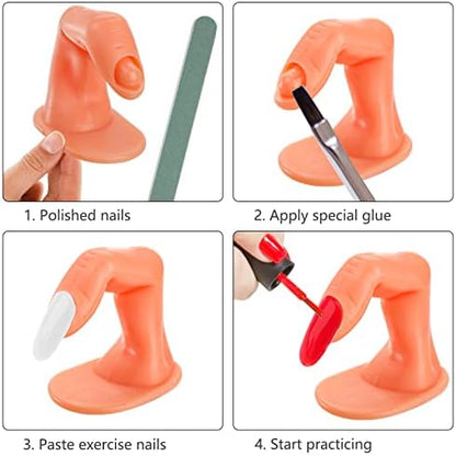 Durable plastic training fingers for salon artists and nail art beginners