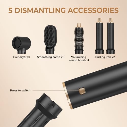UKYITU hair dryer and volumizer being used on damp hair to demonstrate fast drying performance.