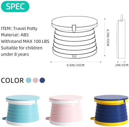 Nett foldable travel training toilet for toddlers side profile