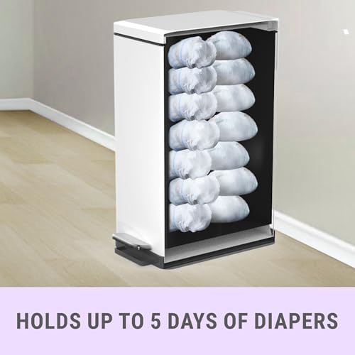 Sliq small diaper bin with lavender scented refill bags