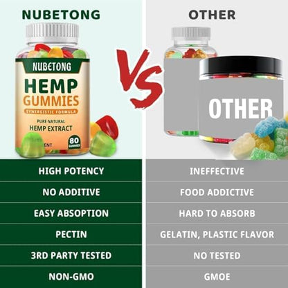 Nubetong vegan hemp gummies in lifestyle packaging