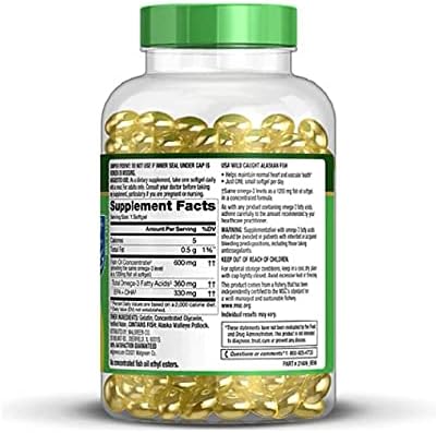 Finest Nutrition fish oil supplement back label details