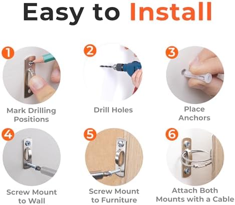 Secured living room cabinet utilizing hidden anti-tip wall fasteners for child and pet safety.