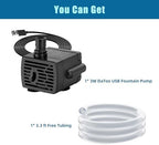 DaToo 3W mini pump dimensions illustrating its compact 1.5 inch profile.