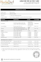 Herbadiet Beta Carotene powder packaging and label details