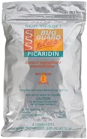 Avon insect repellent wipes individual packet layout on a clean background for travel skin protection