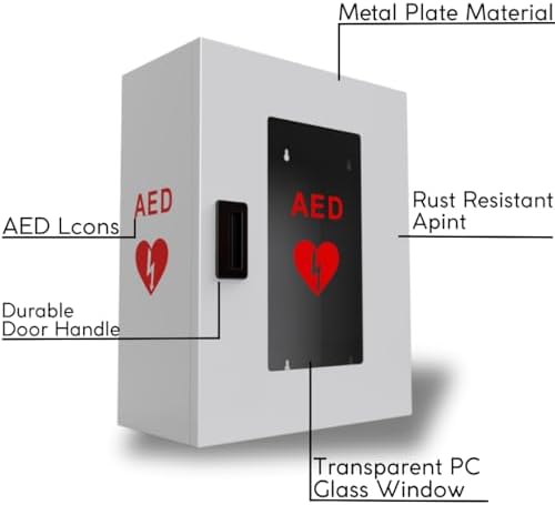 Durable powder coated steel first aid cabinet for public access