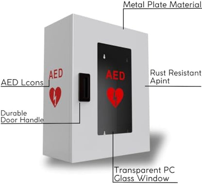 Durable powder coated steel first aid cabinet for public access