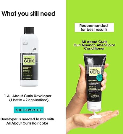 All About Curls developer bottle for salon hair coloring