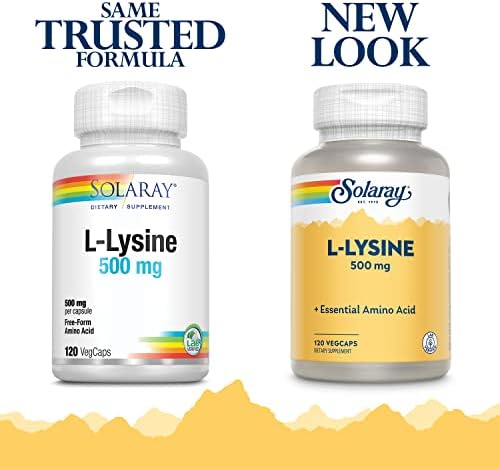 Solaray L-Lysine supplement bottle nutritional information label