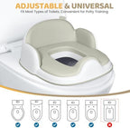 Orzbow toddler toilet seat ring detached and placed on an adult toilet seat.
