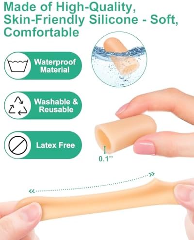 Twelve pack arrangement of pinky toe cushions for blister and corn pain prevention