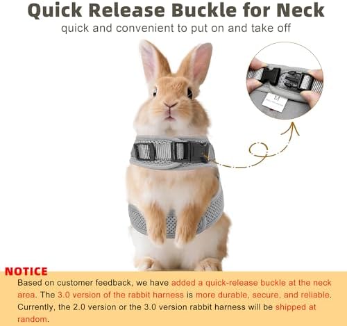 Aiitle bunny harness featuring the quick release buckle and adjustable back closure