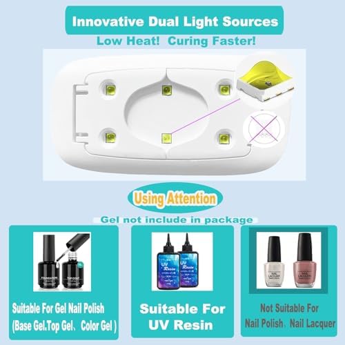 White 6W Kepma mini nail lamp showing internal LED placement
