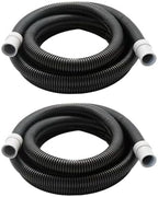 Two pieces of black aquarium filter tubing with connectors