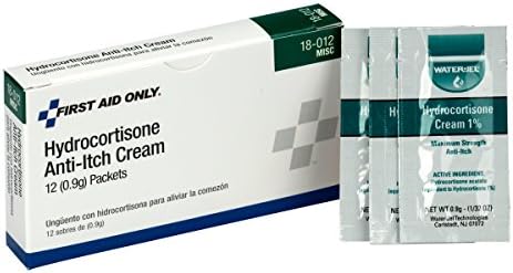 Individual sterile 0.9 gram hydrocortisone 1 percent foil packets for first aid kit refills
