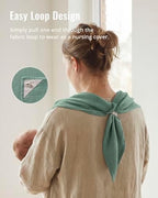 Blissful Diary Roman Green muslin cloth used as a baby swaddle