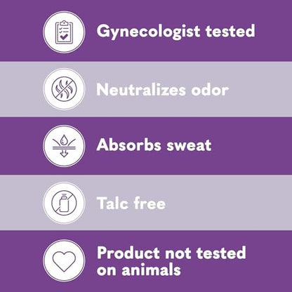 Talc-free pH balanced feminine spray for sensitive skin odor protection