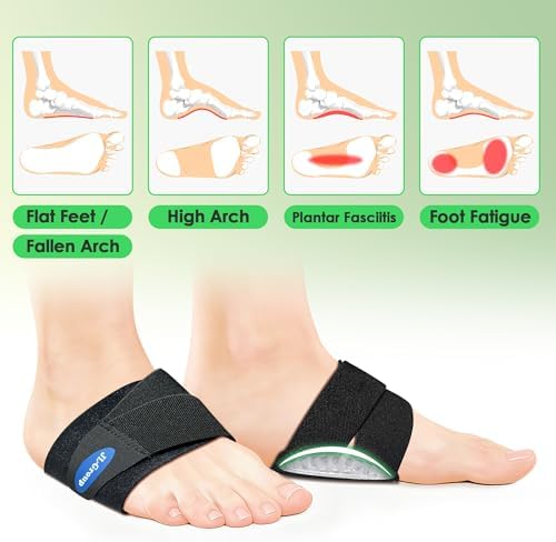 Washable and reusable silicone arch inserts for flat feet treatment